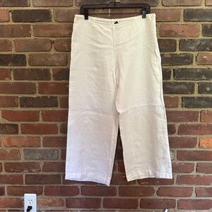 EILEEN FISHER Side Zip Linen Wide leg Pant -small (W32 X L25.5) -10” rise